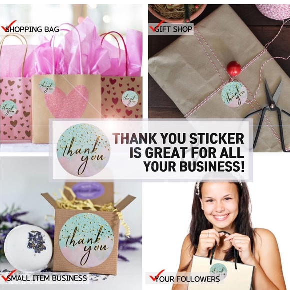 LAST SET! 50 premium gold foil thank you stickers - Picture 6 of 7